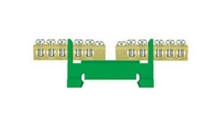 Listwa zaciskowa niska na szynę 2x5-torowa dzielona zielona TH35 E.4130