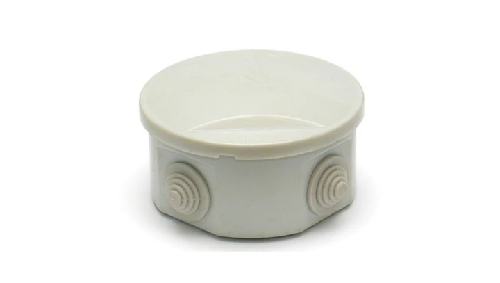 Puszka n/t hermetyczna 80x40 klik 4 dławiki IP44 biała S-BOX 026B