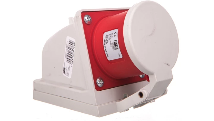 Wtyczka odbiornikowa 32A 5P 400V czerwona IP44 525-6kdv
