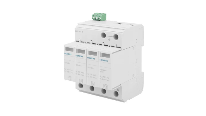 Ogranicznik przepięć Typ T2 3P+N Uc 350V 20kA TN-S ze stykami sygn. SENTRON 5SD7464-1