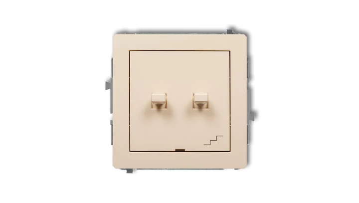 DECO Łącznik jednobiegunowy ze schodowym (osobne zasilanie) w stylu amerykańskim beżowy 1DWPUS-10.2