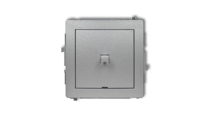 DECO Przycisk jednobiegunowy (jeden klawisz, bez piktogramu) w stylu amerykańskim srebrny metalik 7DWPUS-4.1