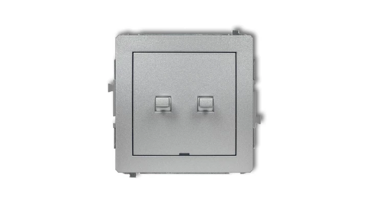 DECO Przycisk dwubiegunowy (dwa klawisze bez piktogramów, osobne zasilanie) w stylu amerykańskim srebrny metalik 7DW
