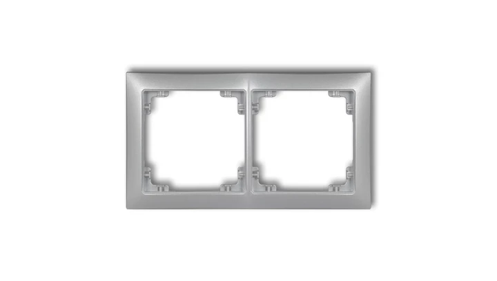 DECO Ramka uniwersalna podwójna z tworzywa DECO Soft srebrny metalik 7DRSO-2