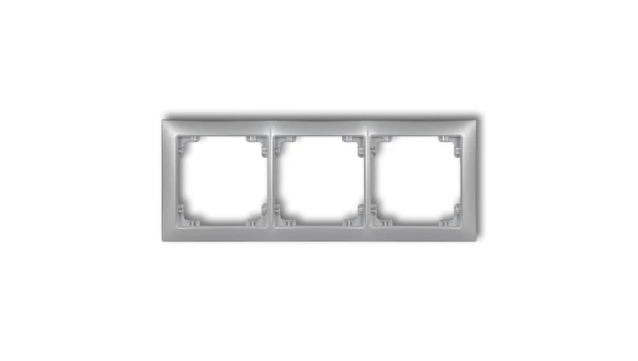 DECO Ramka uniwersalna potrójna z tworzywa DECO Soft srebrny metalik 7DRSO-3
