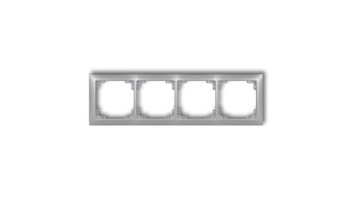DECO Ramka uniwersalna poczwórna z tworzywa DECO Soft srebrny metalik 7DRSO-4