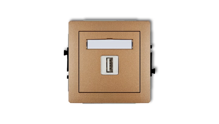 DECO gniazdo pojedyncze USB-AA 3.0 złoty metalik 8DGUSB-5
