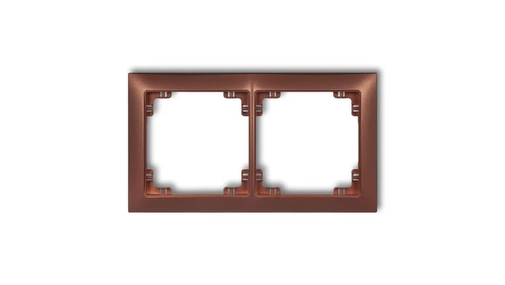 DECO Ramka uniwersalna podwójna z tworzywa DECO Soft brązowy metalik 9DRSO-2