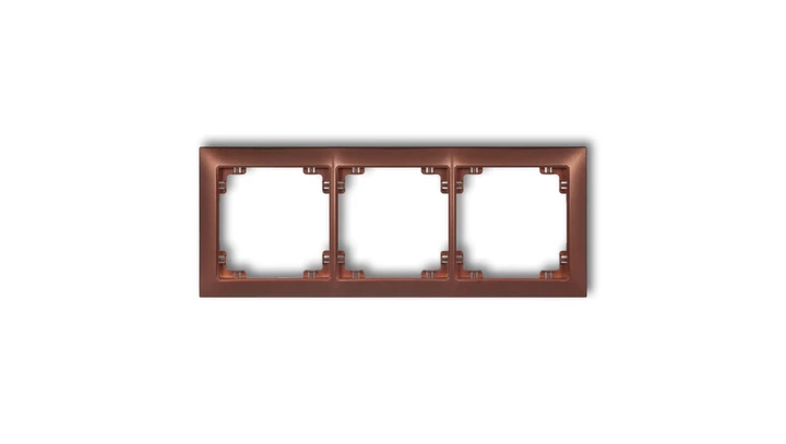 DECO Ramka uniwersalna potrójna z tworzywa DECO Soft brązowy metalik 9DRSO-3