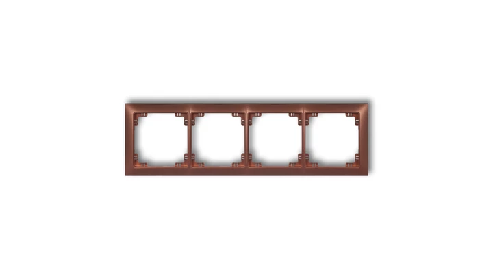 DECO Ramka uniwersalna poczwórna z tworzywa DECO Soft brązowy metalik 9DRSO-4