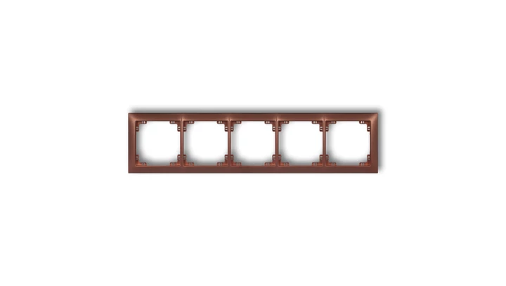DECO Ramka uniwersalna pięciokrotna z tworzywa DECO Soft brązowy metalik 9DRSO-5
