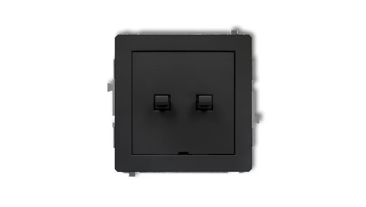 DECO Przycisk żaluzjowy w stylu amerykańskim czarny mat 12DWPUS-8