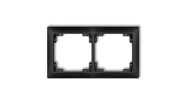 DECO Ramka uniwersalna podwójna z tworzywa DECO Soft czarny mat 12DRSO-2