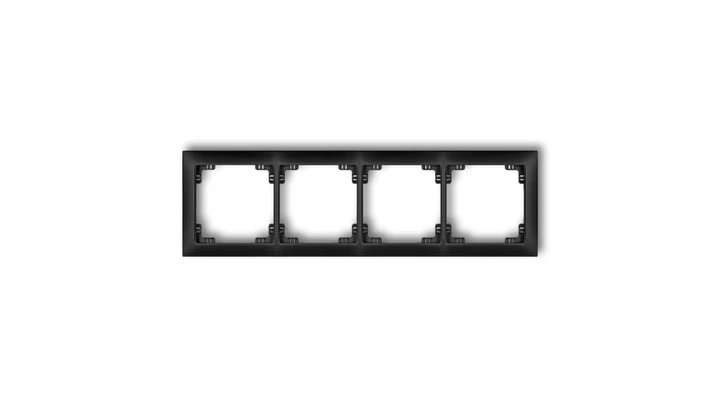 DECO Ramka uniwersalna poczwórna z tworzywa DECO Soft czarny mat 12DRSO-4