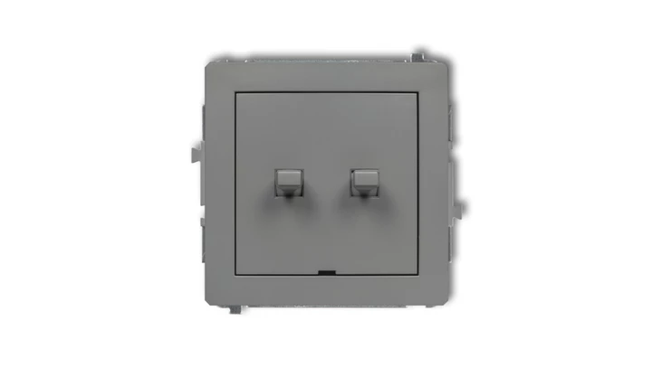 DECO Przycisk żaluzjowy w stylu amerykańskim szary mat 27DWPUS-8