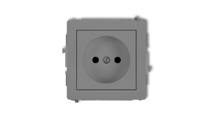 DECO Gniazdo pojedyncze b/u szary mat 27DGP-1p