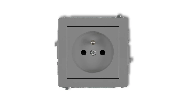 DECO Gniazdo pojedyncze z/u 2P+Z szary mat 27DGP-1zp