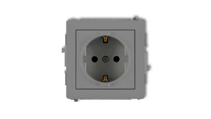 DECO Gniazdo pojedyncze z/u SCHUKO szary mat 27DGP-1sp