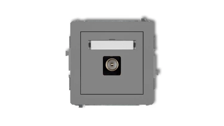 DECO Gniazdo antenowe pojedyncze TV szary mat 27DGTV-1