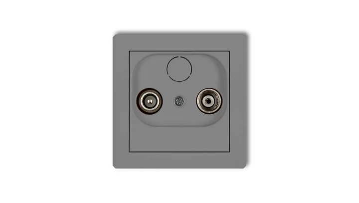 DECO Gniazdo antenowe RTV przelotowe 12dB szary mat 27DG12P