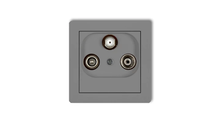 DECO Gniazdo antenowe RTV-SAT końcowe (2 wejścia antenowe) szary mat 27DGST