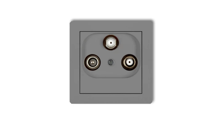 DECO Gniazdo antenowe 2 wyjścia SAT + TV szary mat 27DGSN