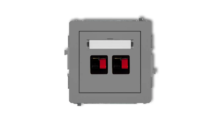 DECO Gniazdo głośnikowe podwójny szary mat 27DGG-2