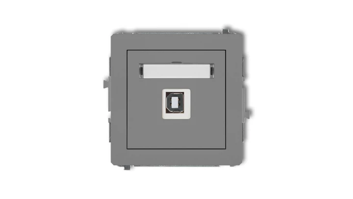 DECO Gniazdo pojedyncze USB-AB 2.0 szary mat 27DGUSB-3