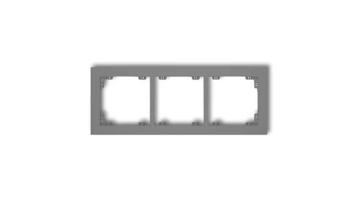 DECO Ramka uniwersalna potrójna z tworzywa szary mat 27DR-3