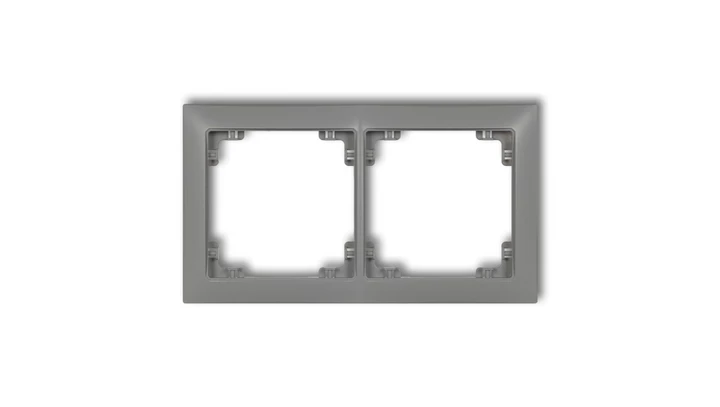 DECO Ramka uniwersalna podwójna z tworzywa DECO Soft szary mat 27DRSO-2