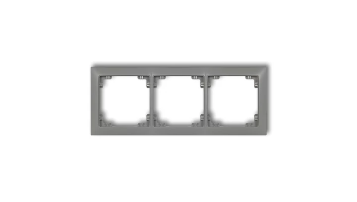 DECO Ramka uniwersalna potrójna z tworzywa DECO Soft szary mat 27DRSO-3