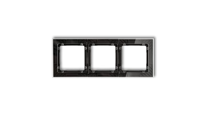 DECO Ramka uniwersalna potrójna transparentna DECO Art - efekt szkła (ramka: transparentna spód: czarny) transparentny 52-12-DR