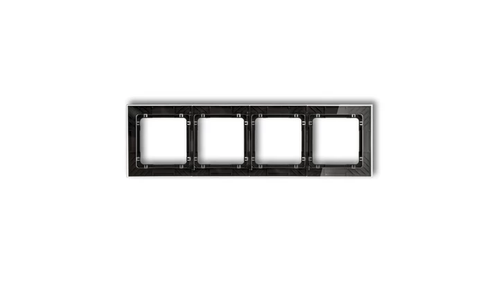 DECO Ramka uniwersalna poczwórna transparentna DECO Art - efekt szkła (ramka: transparentna spód: czarny) transparentny 52-12-D