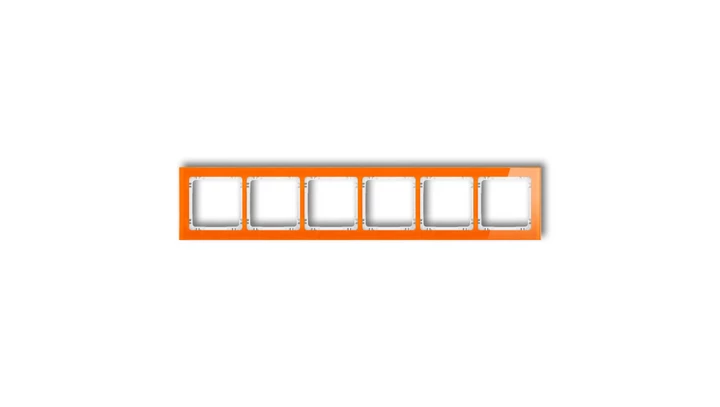 DECO Ramka uniwersalna sześciokrotna - efekt szkła (ramka: pomarańczowa spód: biały) pomarańczowy 13-0-DRS-6