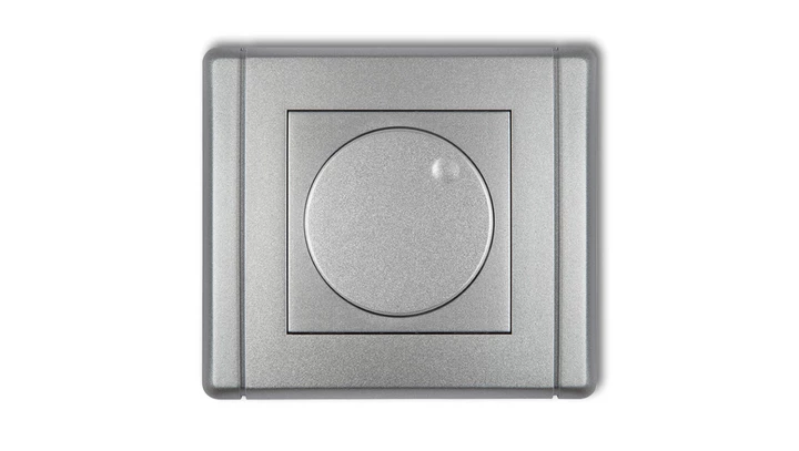 FLEXI Elektroniczny regulator oświetlenia przyciskowo-obrotowy do lamp LED srebrny metalik 7FRO-2
