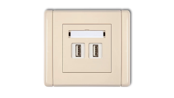 FLEXI Gniazdo podwójne 2xUSB-AA 3.0 beżowy 1FGUSB-6