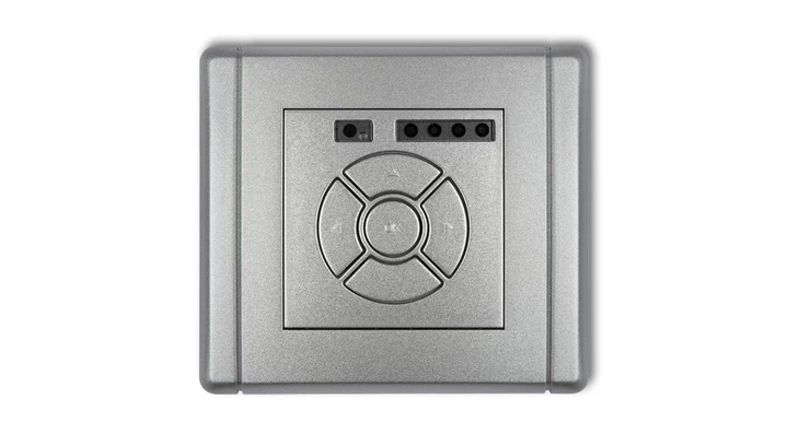FLEXI Elektroniczny sterownik roletowy (przycisk centralny/dodatkowy) srebrny metalik 7FSR-6