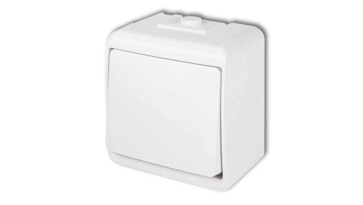 JUNIOR Łącznik jednobiegunowy podświetlany biały WHE-1L