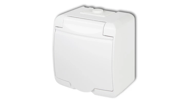 JUNIOR Gniazdo pojedyncze z/u (klapka biała) biały GHE-1p