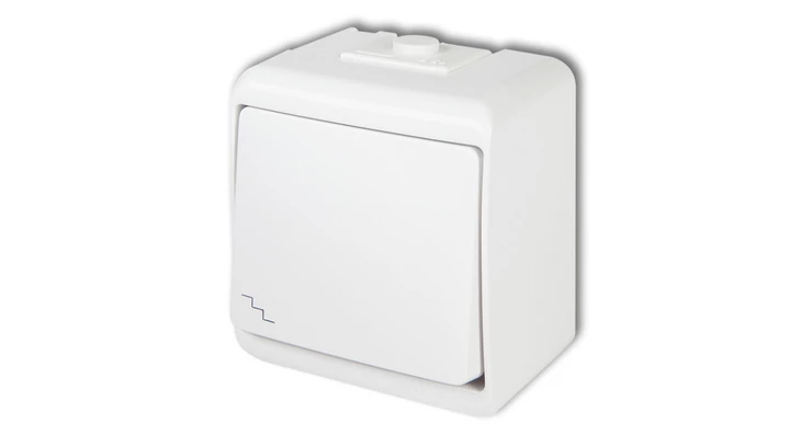 JUNIOR Łącznik schodowy biały IP54 WHE-3