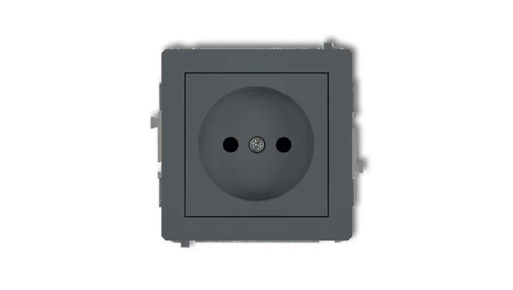 DECO Gniazdo pojedyncze b/u grafitowy mat 28DGP-1p