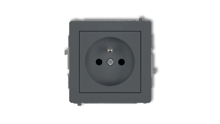 DECO Gniazdo pojedyncze z/u 2P+Z grafitowy mat 28DGP-1zp