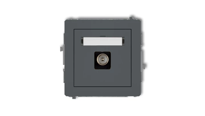 DECO Gniazdo antenowe pojedyncze TV grafitowy mat 28DGTV-1