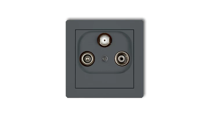 DECO Gniazdo antenowe RTV-SAT końcowe 1,5dB grafitowy mat 28DGS