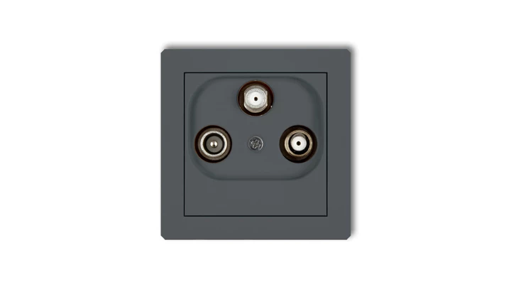 DECO Gniazdo antenowe 2 wyjścia SAT + TV grafitowy mat 28DGSN