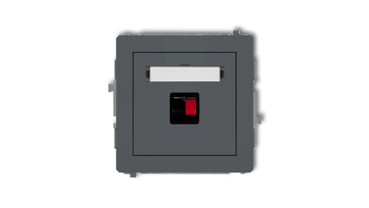 DECO Gniazdo głośnikowe pojedyncze grafitowy mat 28DGG-1