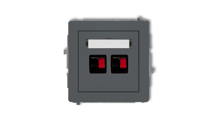 DECO Gniazdo głośnikowe podwójny grafitowy mat 28DGG-2