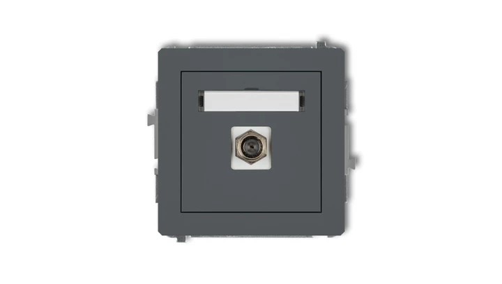 DECO Gniazdo antenowe pojedyncze typu F (SAT) niklowany grafitowy mat 28DGF-1