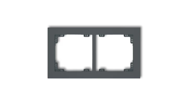 DECO Ramka uniwersalna podwójna z tworzywa grafitowy mat 28DR-2