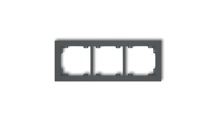 DECO Ramka uniwersalna potrójna z tworzywa grafitowy mat 28DR-3